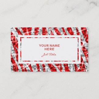 Glitz Zebra Red rectangle business card white