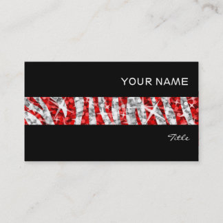 Glitz Zebra Red stripe business card black
