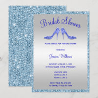 Glitzy Blue Sequins & Stilettos Bridal Shower