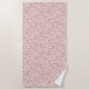 Glitzy Blush Pink Glitter Beach Towel