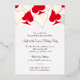 Glitzy Card Suits Casino Night Party Invitation
