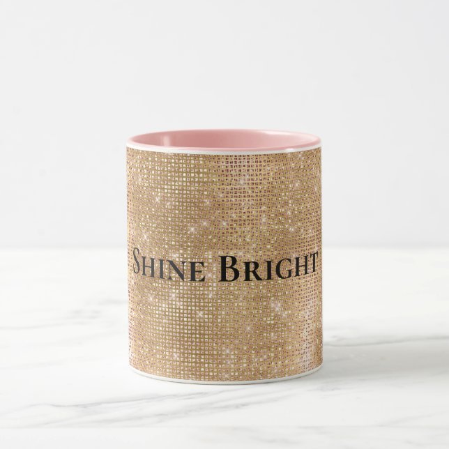 Glitzy Champagne Gold Sparkle Glam Mug (Center)