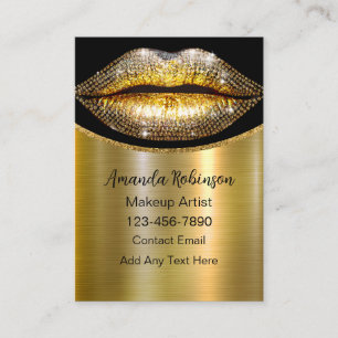 Glitzy Classy Over The Top Makeup Artist  Business Card