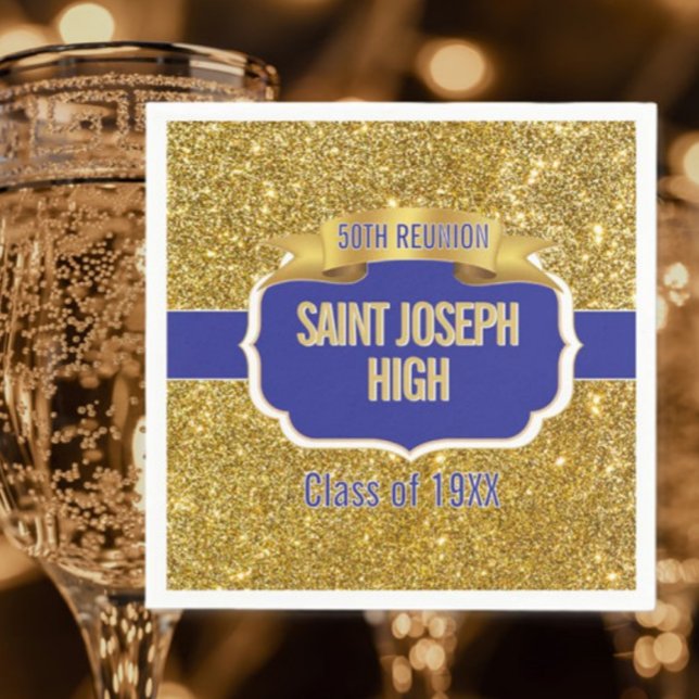 Glitzy, custom 50th Class Reunion  Napkin (Creator Uploaded)