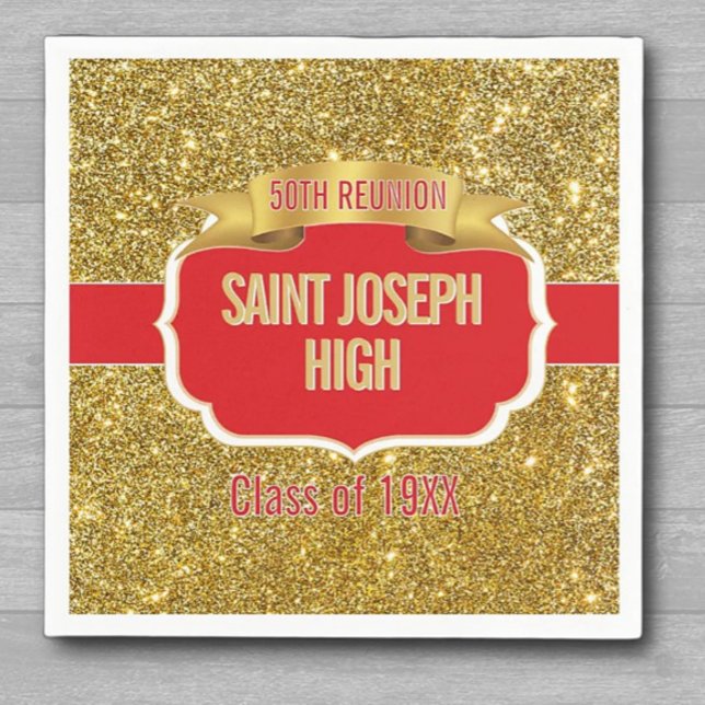 Glitzy, custom 50th Class Reunion  Napkin (Creator Uploaded)