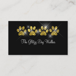 Glitzy Dog Walking Service Business Cards