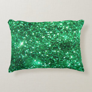 Glitzy Emerald Green Glitter Decorative Cushion