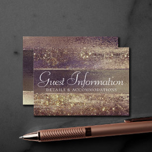 Glitzy Foil   Golden Bronze Copper Guest Details Enclosure Card