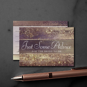 Glitzy Foil Golden Bronze Faux Sparkle Advice Enclosure Card