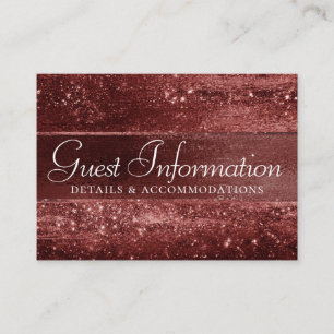 Glitzy Foil   Henna Crimson Red Glitter Details Enclosure Card