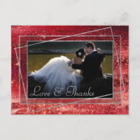 Glitzy Foil | Henna Crimson Red Photo Thank You