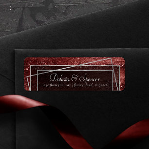 Glitzy Foil   Henna Crimson Red Sparkle Address