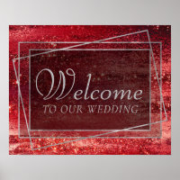 Glitzy Foil | Henna Crimson Red Sparkle Welcome