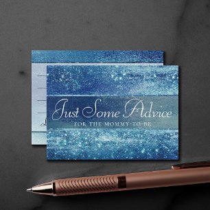 Glitzy Foil Ice Blue Iridescent Sparkle Advice Enclosure Card