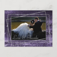 Glitzy Foil | Indigo Dark Purple Photo Thank You