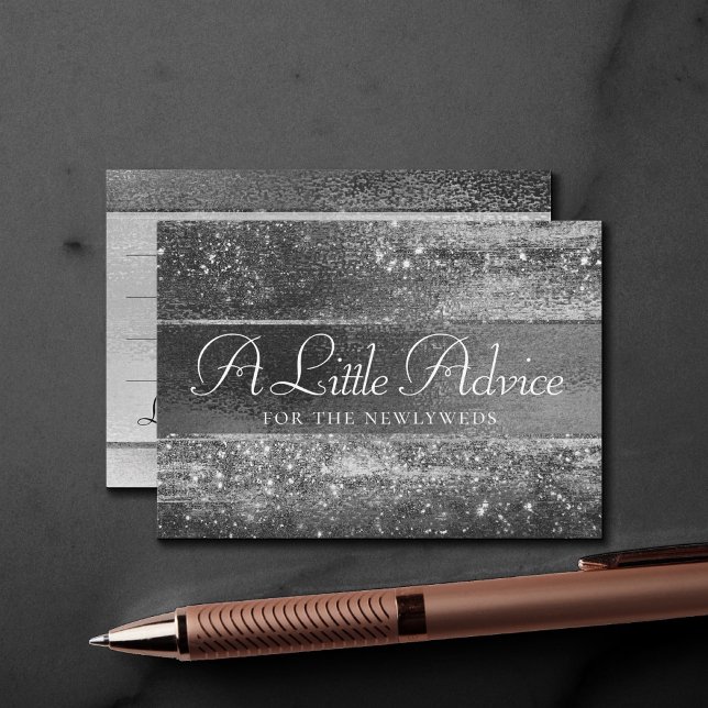 Glitzy Foil | Platinum Silver Faux Chrome Advice Enclosure Card (Creator Uploaded)