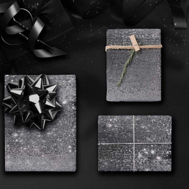 Glitzy Foil | Platinum Silver Faux Chrome Shimmer Wrapping Paper Sheet (Creator Uploaded)