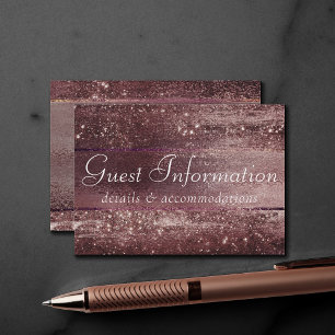 Glitzy Foil Rose Gold Mauve Pink Blush Details Enclosure Card