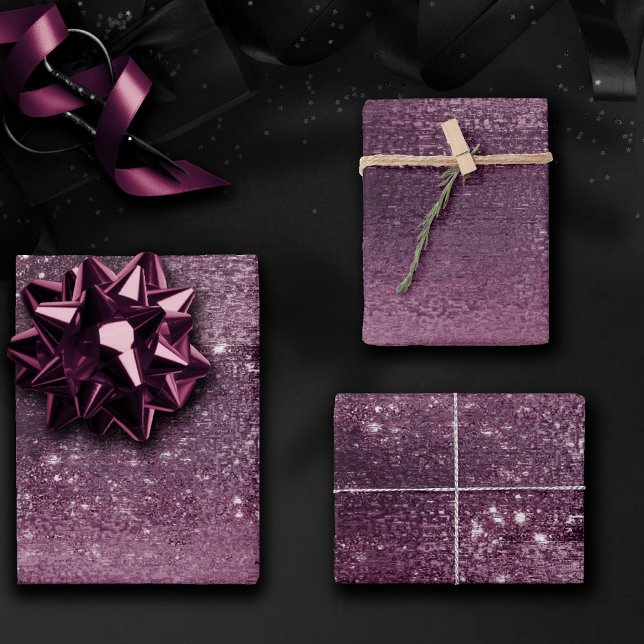 Glitzy Foil | Rose Gold Mauve Pink Blush Faux Glam Wrapping Paper Sheet (Creator Uploaded)