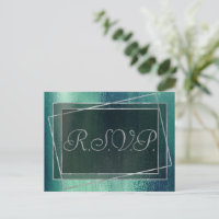 Glitzy Foil | Seafoam Green Aqua Faux Sparkle RSVP