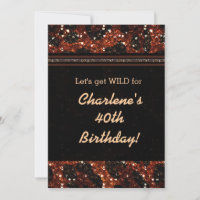 Glitzy Glam Glitter Leopard Cheetah Invitation