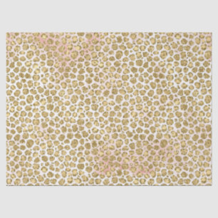 Glitzy Glam Gold Blush Glitter Leopard Print       Tissue Paper