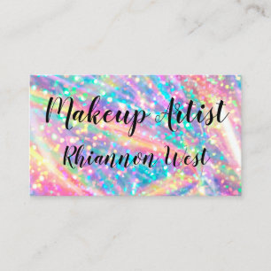 Glitzy Glassy Makeup Artist Artsy Business Card