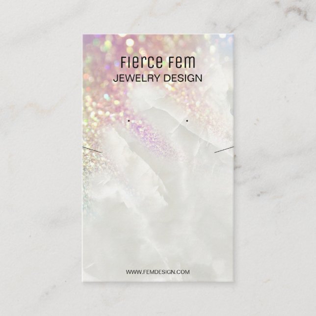 Glitzy Glitter Necklace And Earring Display Card (Front)