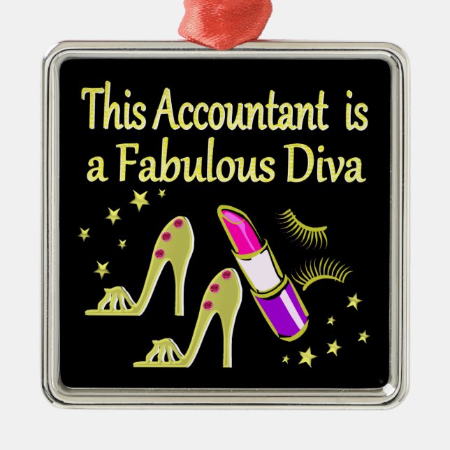 GLITZY GOLD ACCOUNTANT DESIGN METAL TREE DECORATION (Front)