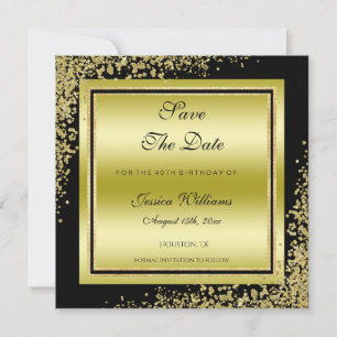 Glitzy Gold Confetti Decorations Birthday Save The Date