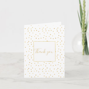 Glitzy Gold Confetti Thank You Card