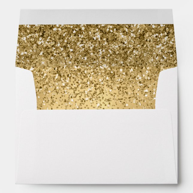 Glitzy Gold Glam Glitter Sparkle Envelope (Back (Bottom))