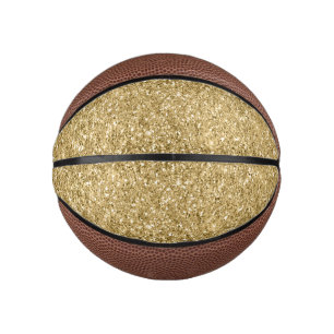 Glitzy Gold Glam Glitter Sparkle      Mini Basketball
