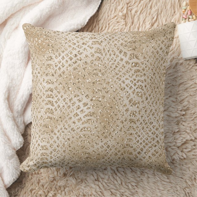 Glitzy Gold Glam Snake Skin Cushion (Blanket)