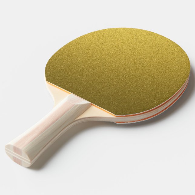 Glitzy Gold Glitter Ping Pong Paddle (Back Angle)