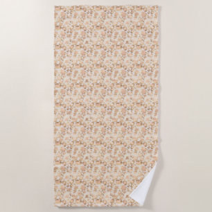 Glitzy Gold Pink Blush Leopard Print Beach Towel