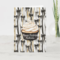 Glitzy Gold Silver Black Ribbons Bows Birthday