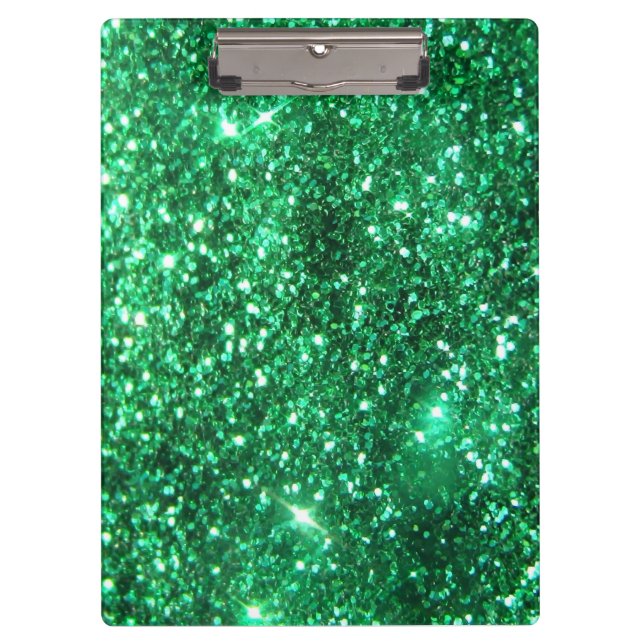 Glitzy Green Glitter Clipboard (Front)