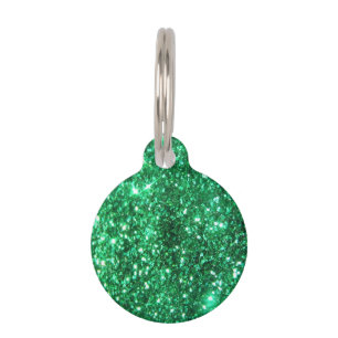Glitzy Green Glitter Pet Tag