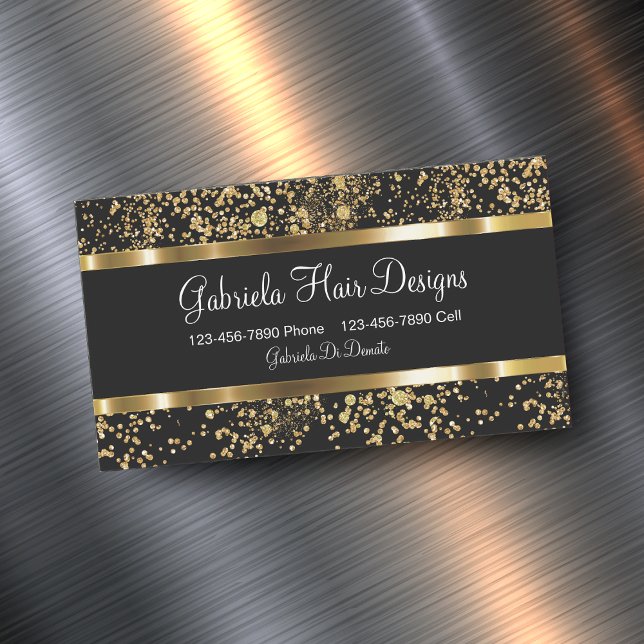 Glitzy Hairdresser Magnetic Business Card (Creator Uploaded)