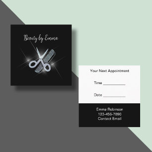 Glitzy Hairstylist Appointment Business Cards