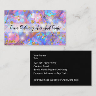 Glitzy Jewellery Business Cards Opal Background