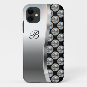 Glitzy Monogram Faux Rhinestones Case-Mate iPhone Case