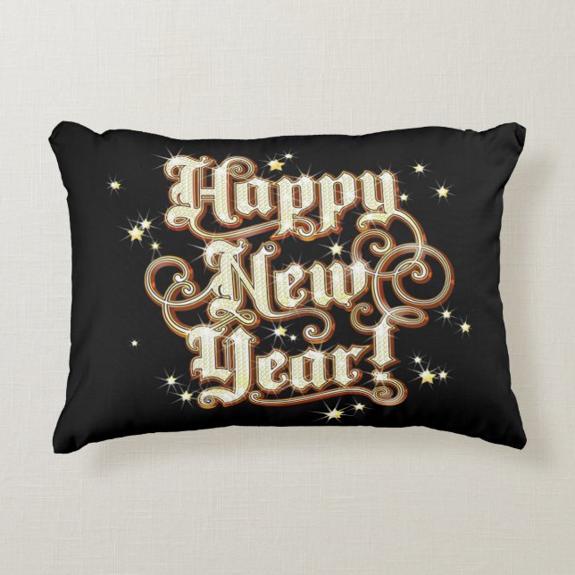 Glitzy New Year Decorative Cushion (Front)