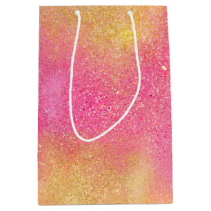 Glitzy Pink Gold Sparkle and Shine Medium Gift Bag