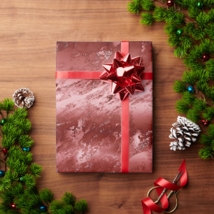 Glitzy Red Ombre Marble  Wrapping Paper