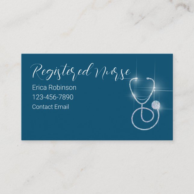 Glitzy Registered Nurse Simple  Business Card (Front)