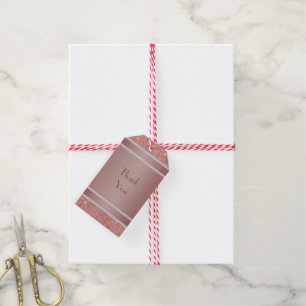 Glitzy Rose Gold & Diamond Gem Birthday Party Gift Tags