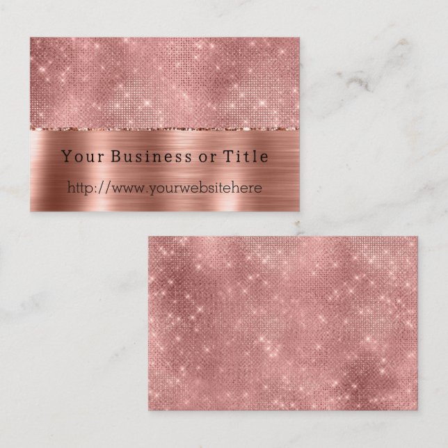 Glitzy Rose Gold Sparkle Business Card (Front/Back)
