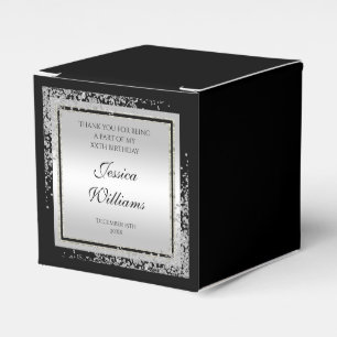 Glitzy Silver Confetti Corners Birthday Favour Box